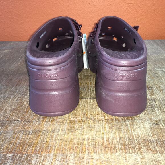 Crocs Siren Chain Clog Heels Mens 12 Dark Cherry Maroon NWT Chunky Platform main image 5